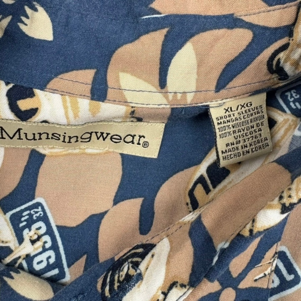 Munsingwear Mens XL/XG Hawaiian‎ Shirt 1956 Car Scooter Print Rockabilly Retro - Picture 9 of 9